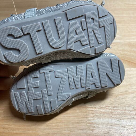 Stuart Weitzman Fannie Sparkle Girls Silver Shoes Size 5. Pre-Owned - Picture 4 of 8